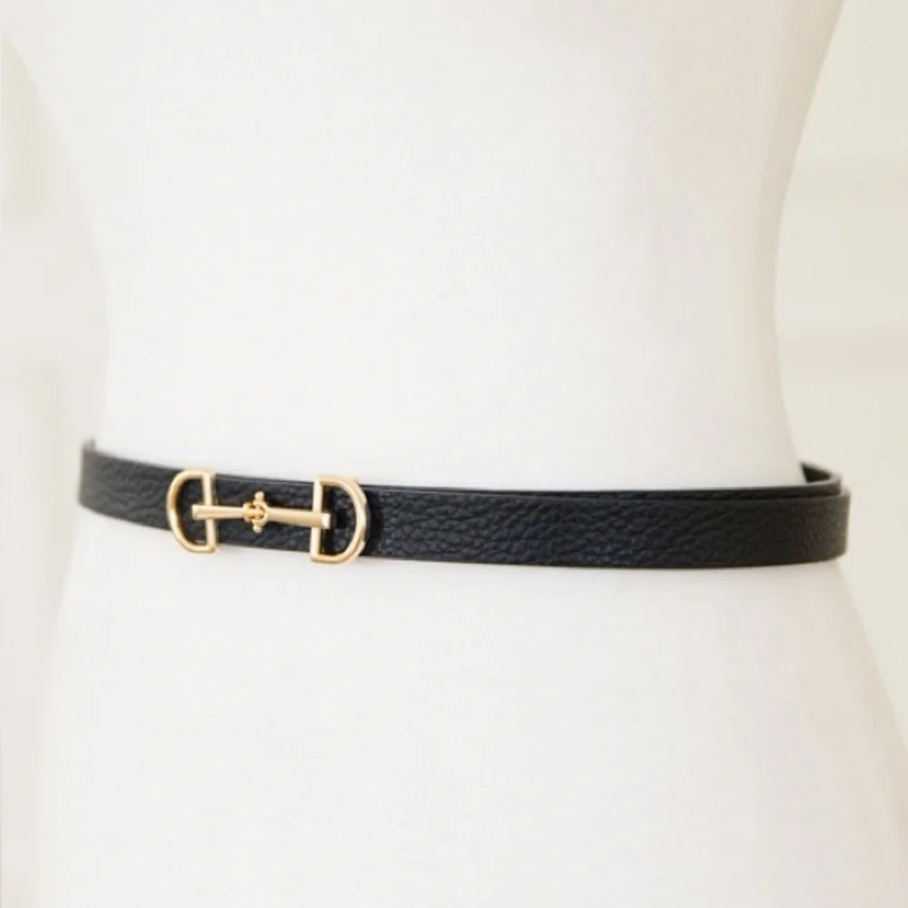 Slim Horsebit Belt, Black - Picture 4 of 4
